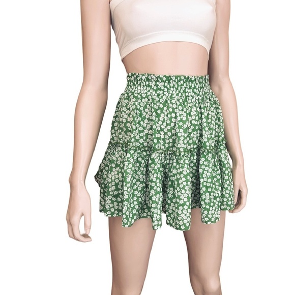 Princess Polly Skater Skirt Boho Flutter Ruffle Mini Pull On Floral Print Flowy - Picture 3 of 11